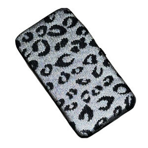 Wet Seal Leopard Lace Over Black & Silver Wallet